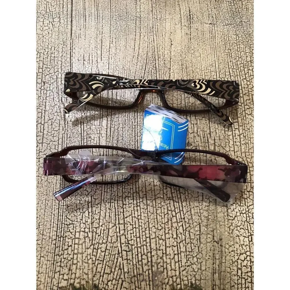 New - 2 Pairs Of Transparent Frame Reading Glasses - 175